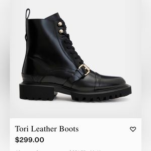 All Saints Tori Leather Combat Boots size 39
